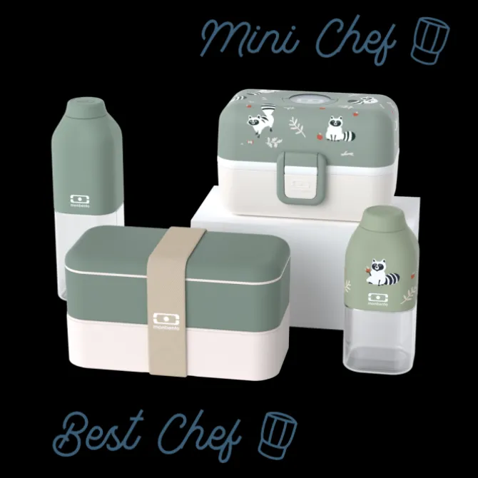 Best Sale Monbento Set lunch box parent/enfant vert "Best Chef/Mini Chef"